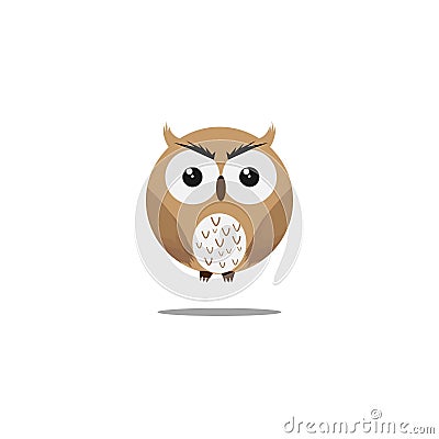 Cartoon owl on a white background Vector Illustration