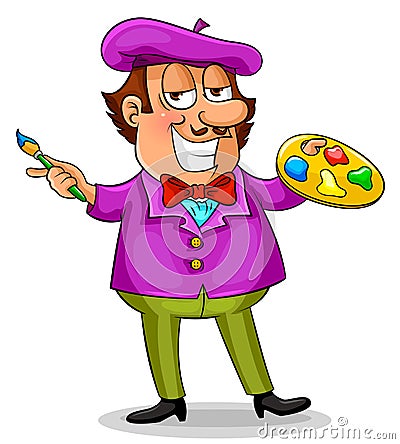 Cartoon painter Vector Illustration