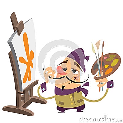 Cartoon painter Vector Illustration