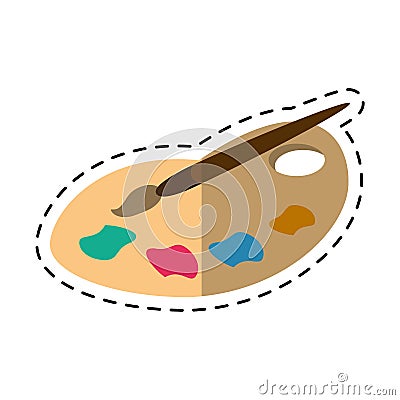 Cartoon palette color paint brush Vector Illustration