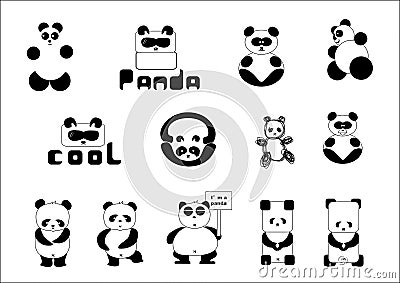 Cartoon panda Stock Photo