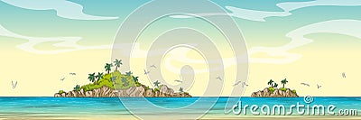 Cartoon Panorama Landscape Vector Illustration