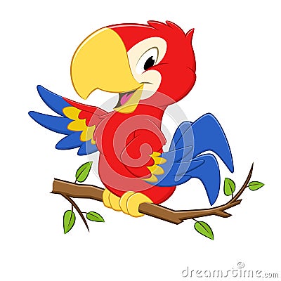 Cartoon Parrot Vector Illustration