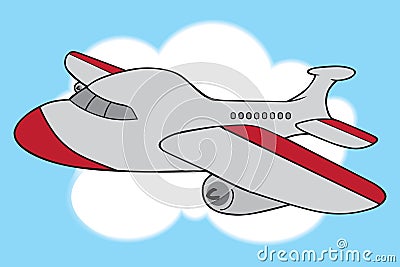 Cartoon Passenger Jet Vector Illustration