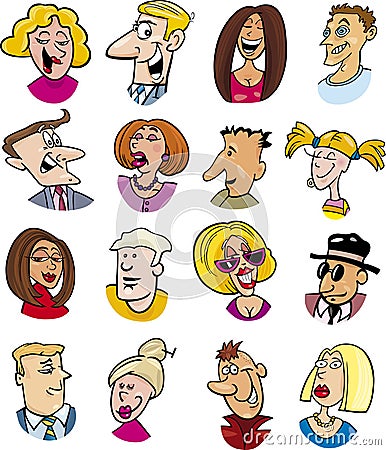 Cartoon people characters and emotions Vector Illustration