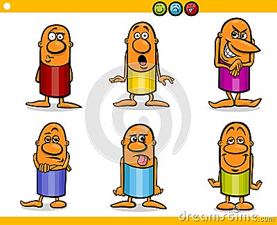 Cartoon people characters emotions Vector Illustration
