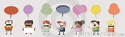 Cartoon people talking with speech balloon Vector Illustration