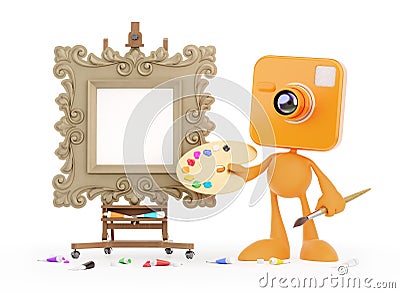 Cartoon Photographer-Artist Stock Photo