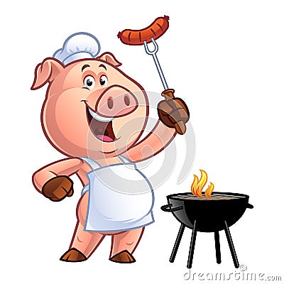 Cartoon pig chef Vector Illustration