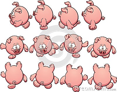 Cartoon pig Vector Illustration