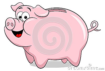 Cartoon piggy bank Vector Illustration