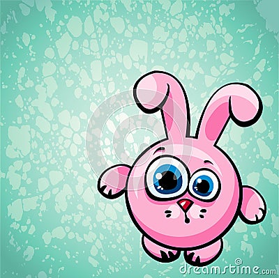 Cartoon pink bunny. Stock Photo