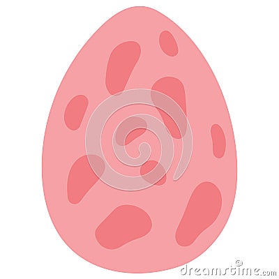 Cartoon pink dinosaur egg chicken quail. Isolated object. Children vector illustration. Drawn by hands Cartoon Illustration