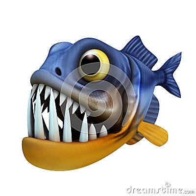 Cartoon of piranha Stock Photo