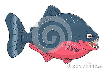 Cartoon piranha Vector Illustration