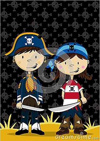 Cartoon Pirates Vector Illustration