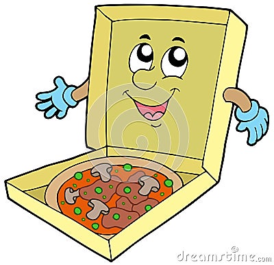 Cartoon pizza box Vector Illustration