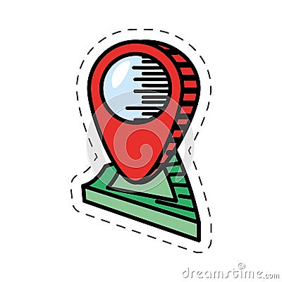 cartoon pointer map navigation location Cartoon Illustration