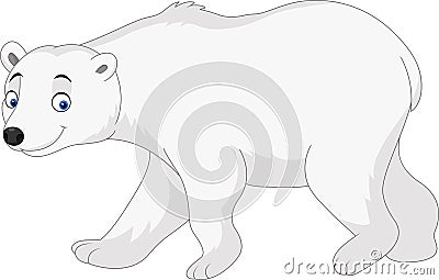 Cartoon polar bear isolated on white background Vector Illustration