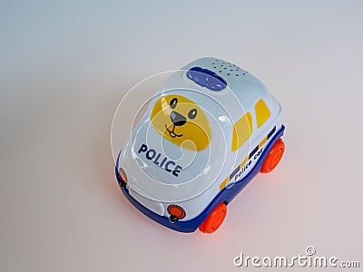 Cartoon police car toy Stock Photo