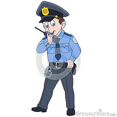 Cartoon police officer, policeman Vector Illustration