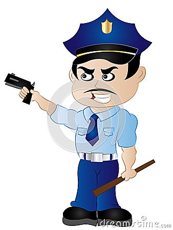 Cartoon Policeman ClipArt Vector Illustration