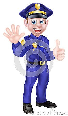 Cartoon Policeman Vector Illustration