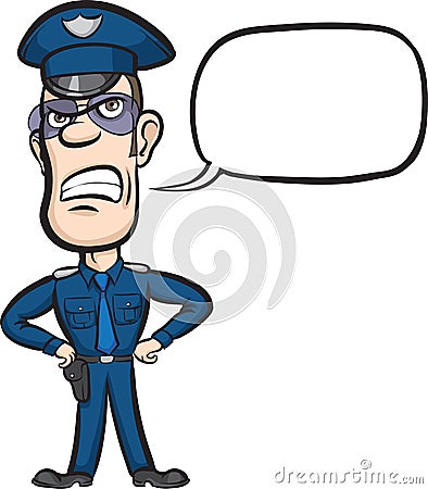 Cartoon policeman with speech bubble Vector Illustration