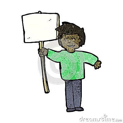 cartoon political protester Vector Illustration