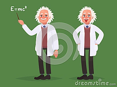 A cartoon portrait of Albert Einstein Cartoon Illustration