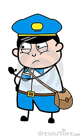 Cartoon Postal worker Threatening Cartoon Illustration