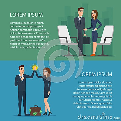 Cartoon poster vector illustration. Banners for your web design Vector Illustration