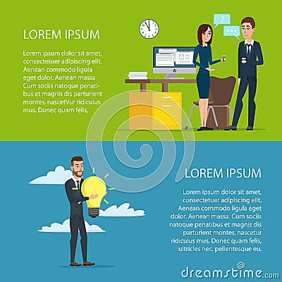 Cartoon poster vector illustration. Banners for your web design Vector Illustration