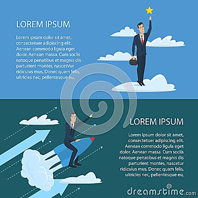 Cartoon poster vector illustration. Banners for your web design Vector Illustration