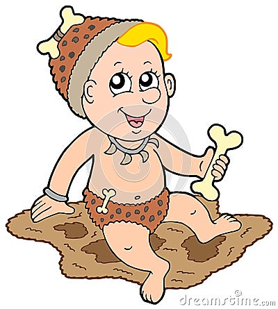 Cartoon prehistoric baby Vector Illustration