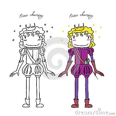 Cartoon prince charming Vector Illustration