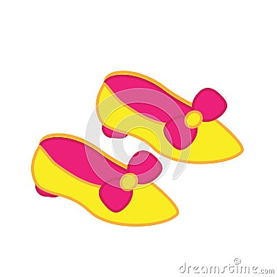 Cartoon Princess beautiful shoes vector clip art Vector Illustration