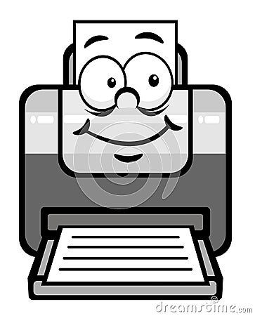 Cartoon Printer Royalty Free Stock Photo - Image: 11040305