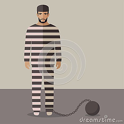 Cartoon prisoner Vector Illustration