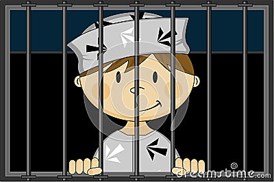 Cartoon Prisoner Vector Illustration