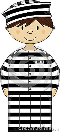 Cartoon Prisoner Vector Illustration