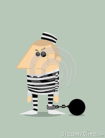 Cartoon prisoner Vector Illustration