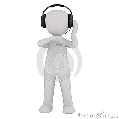 Cartoon Production Crew Member Wearing Head Set Stock Photo