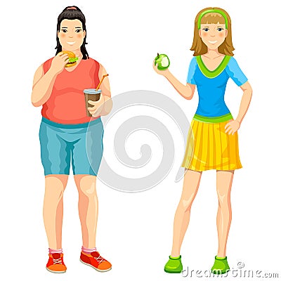 Cartoon Proper Nutrition Concept Vector Illustration