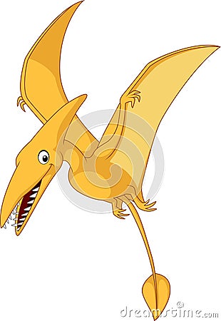 Cartoon pterosaurs on white background Vector Illustration