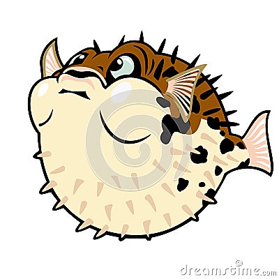 Cartoon puffer fish Vector Illustration