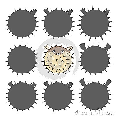 Cartoon puffer fish Vector Illustration