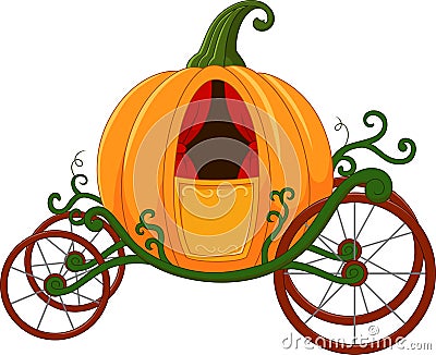 Cartoon Pumpkin carriage Vector Illustration