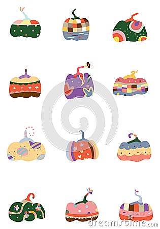 Cartoon pumpkin icon Stock Photo