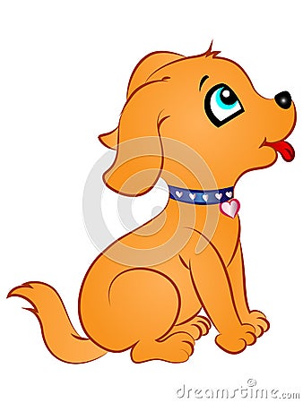 Cartoon Puppy Looking Up Stock Photo